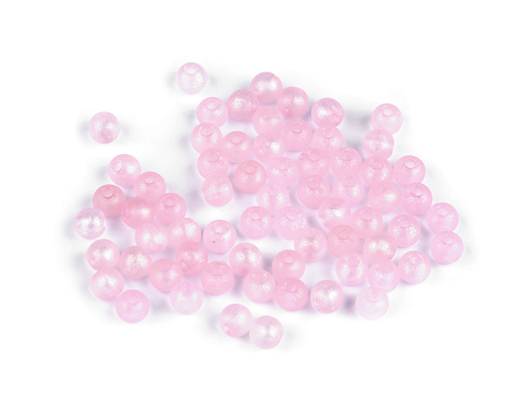 Perline in plastica perla AB, effetto frost, dimensioni: Ø 6 mm