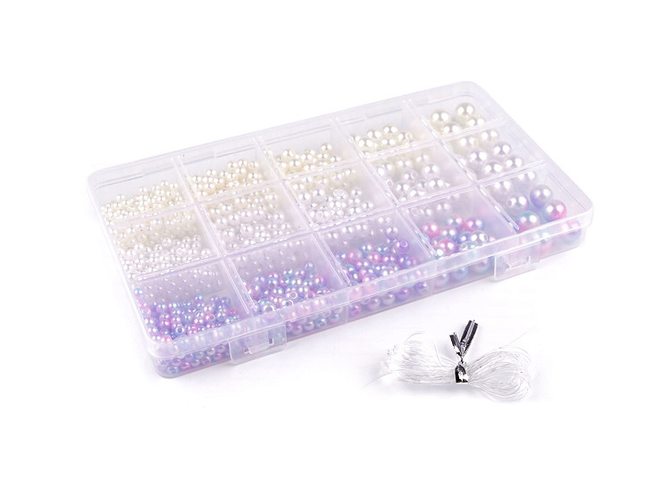 Set de perle din plastic in cutie