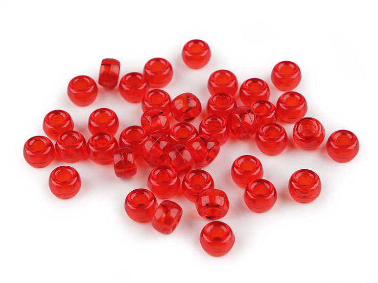 Perline charm, in plastica, dimensioni: 9 x 6 mm