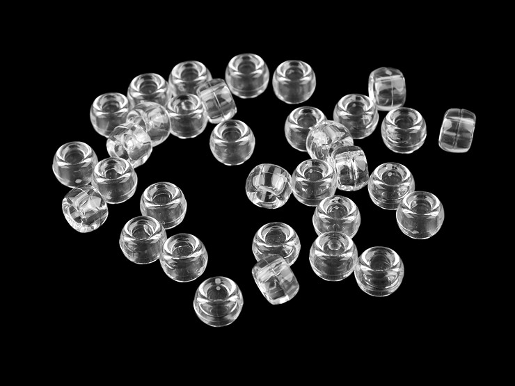 Пластмасови мъниста с голям отвор 9 х 6 мм