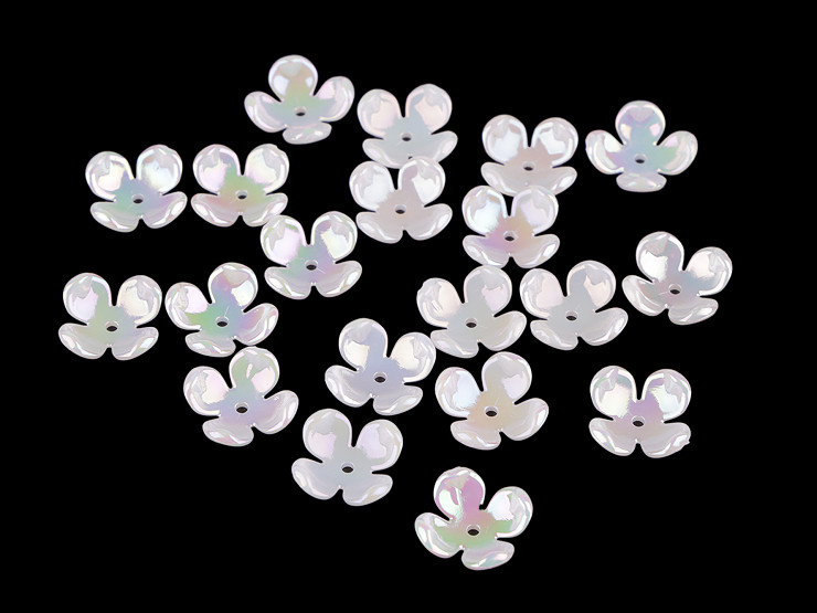 Plastic beads bell shape, pearl AB 6x17 mm