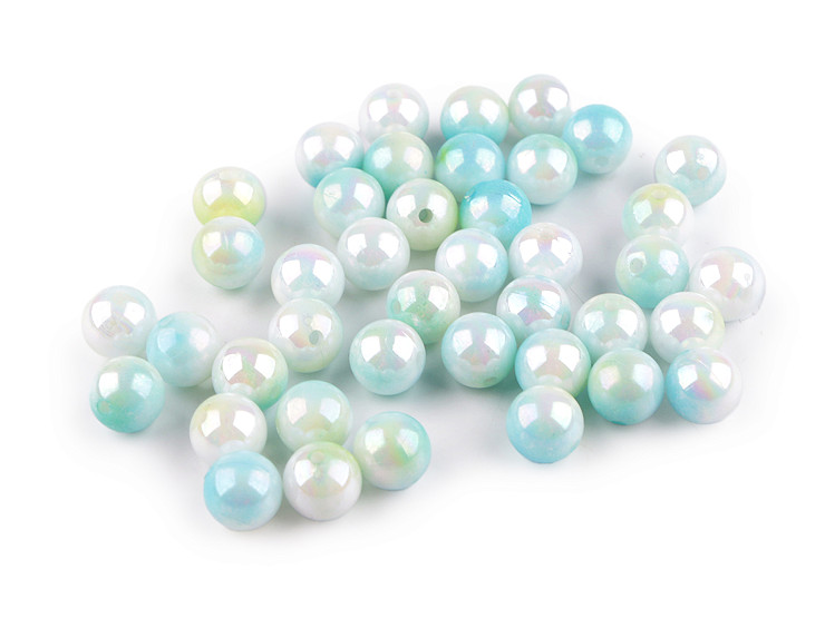 Plastic beads with mermaid effect Ø10 mm