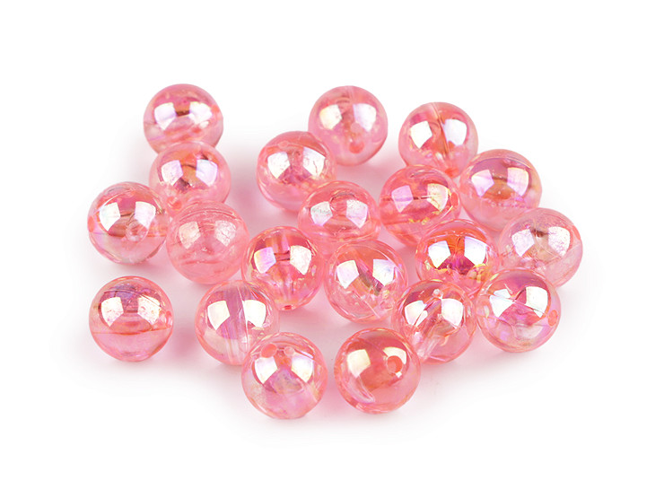 Plastic beads with AB effect Ø10 mm