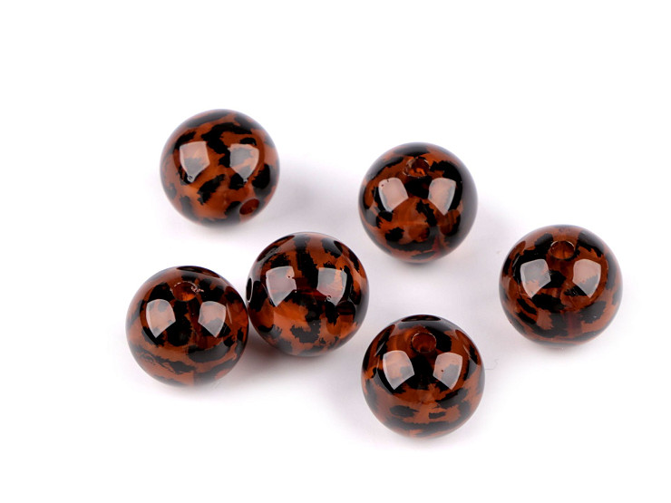 Koraliki plastikowe Ø16 mm wzór leopard