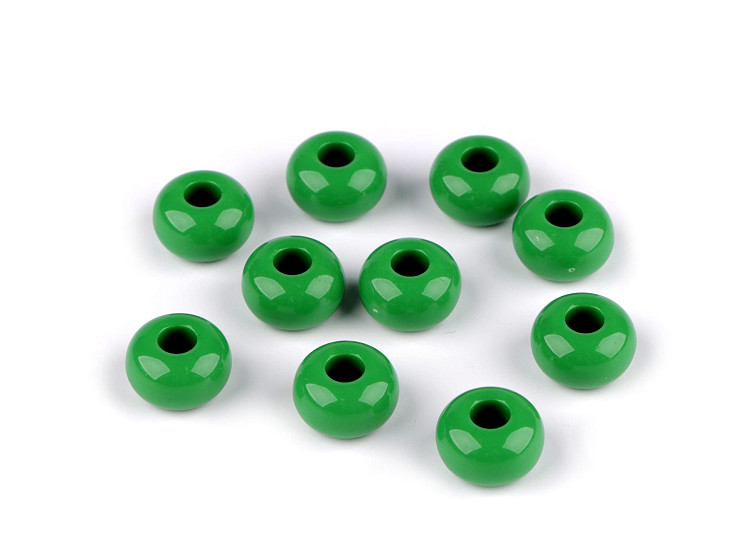 Perlas de plástico decorativas con agujero grande Ø15 mm