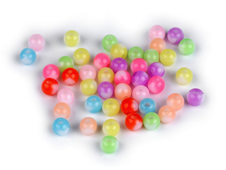 Mărgele de plastic Ø8 mm cu inimă