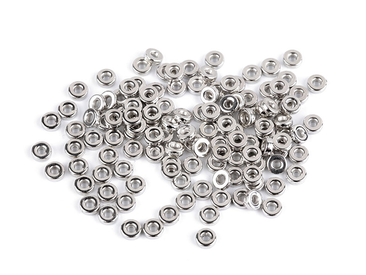 Mărgele rotunde din plastic / distanțiere metalice Ø6 mm