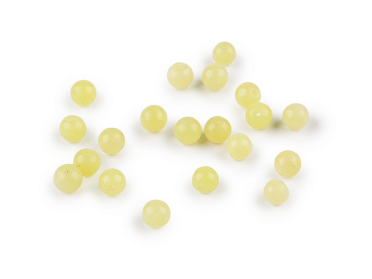 Jadeit citrónový syntetický, minerálne korálky Ø6 mm