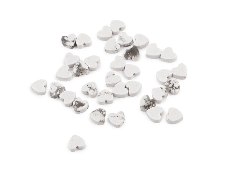 Koraliki mineralne i szklane serduszka Ø6 mm