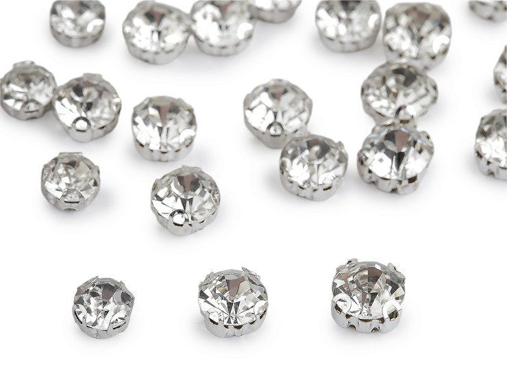 Našívací šatony / štras v pouzdře / kotlíku Ø6; 7; 8 mm