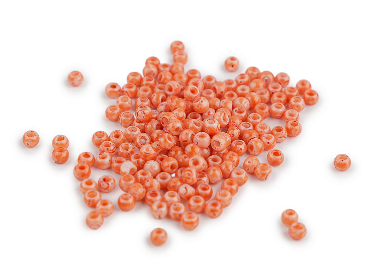 Skleněné korálky s melírovaným efektem Ø4 mm