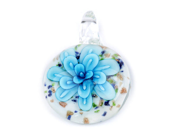 Glass flower pendant Ø31 mm