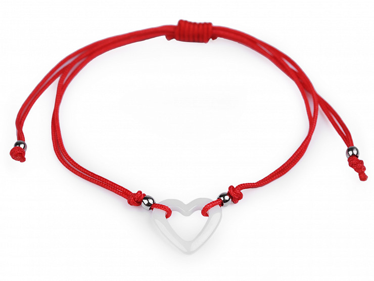 Shambala bracelet, friendship bracelet - infinity, heart pendant