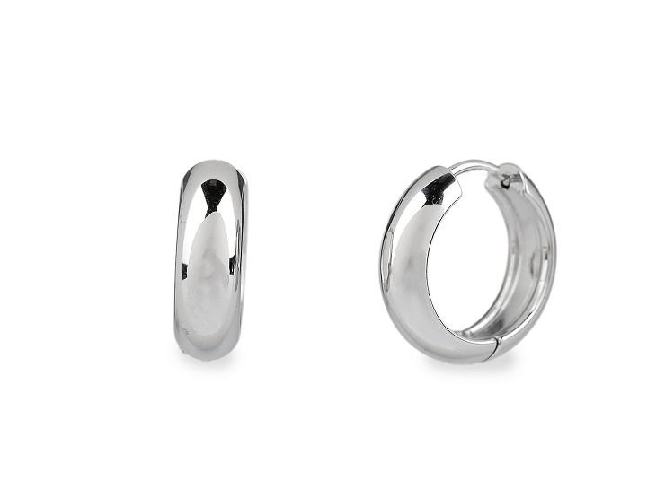 Orecchini a cerchio, modello: Huggie, in acciaio inossidabile