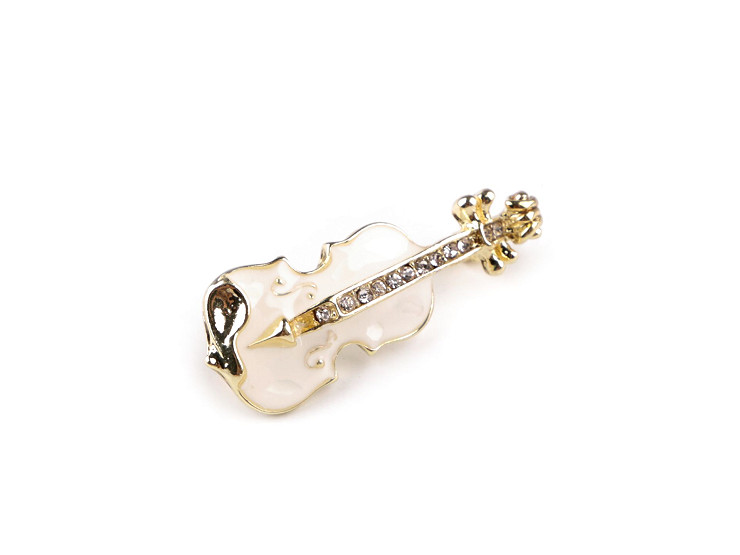Brošňa s brúsenými kamienkami husle, gitara