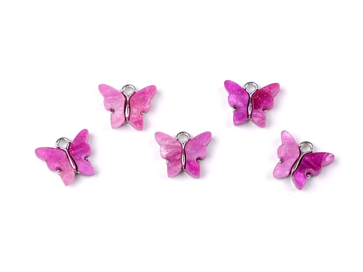 Prívesok motýľ perleťový 13x15 mm