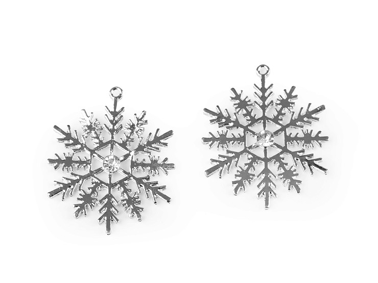 Snowflake pendant with rhinestones Ø38 mm