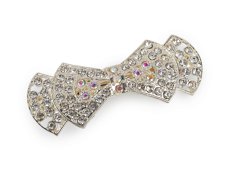 Francúzska spona do vlasov s perlami a brúsenými kamienkami