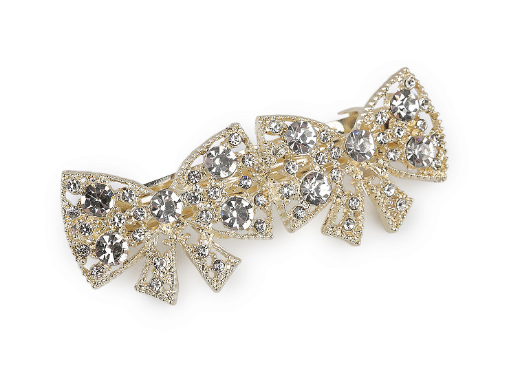 Francúzska spona do vlasov s perlami a brúsenými kamienkami