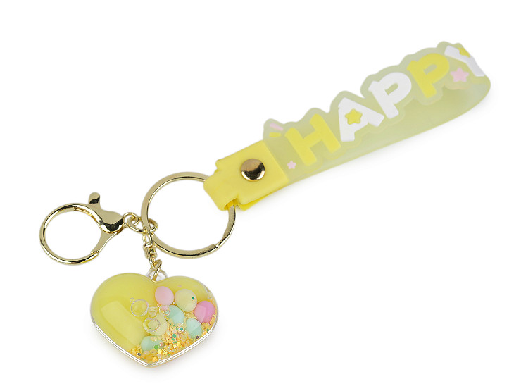 Přívěsek na batoh / klíče s tekutinou a glitry