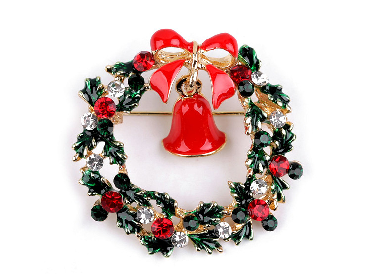 Ghirlanda con spilla, con strass