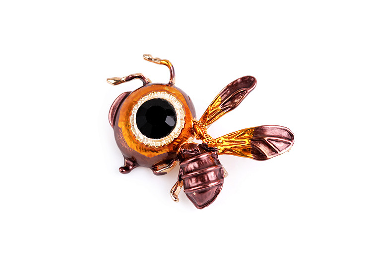 Brooch with Rhinestones - Honeybee