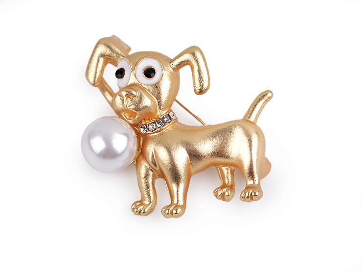 Brošňa s brúsenými kamienkami pes