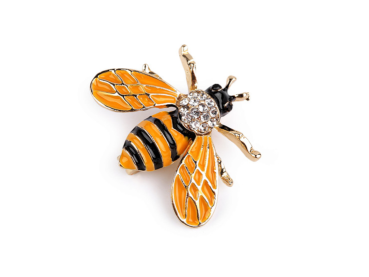 Brooch with Rhinestones, Honeybee