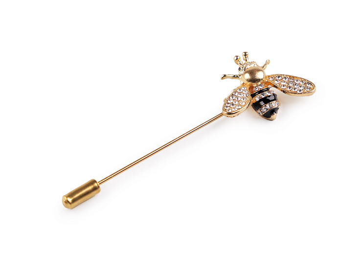 Decorative Pin / Brooch with Rhinestones, Honeybee