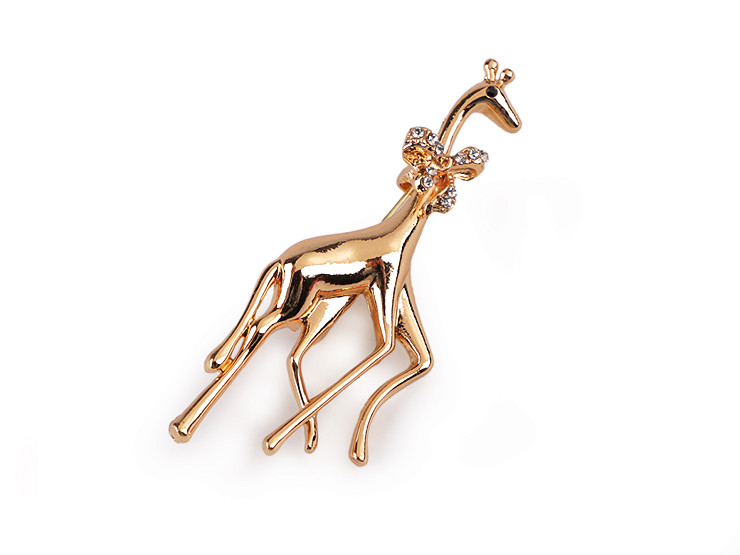 Brooch with Rhinestones - Giraffe