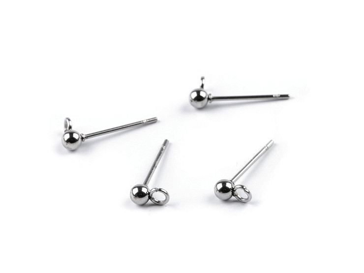 SUNNYCLUE Lot 30 Tiges Boucles D’Oreilles Plates Rondes Acier Inox 3 Tailles – DIY Bijoux, Clous D’Oreille Avec Trou Pour Breloques