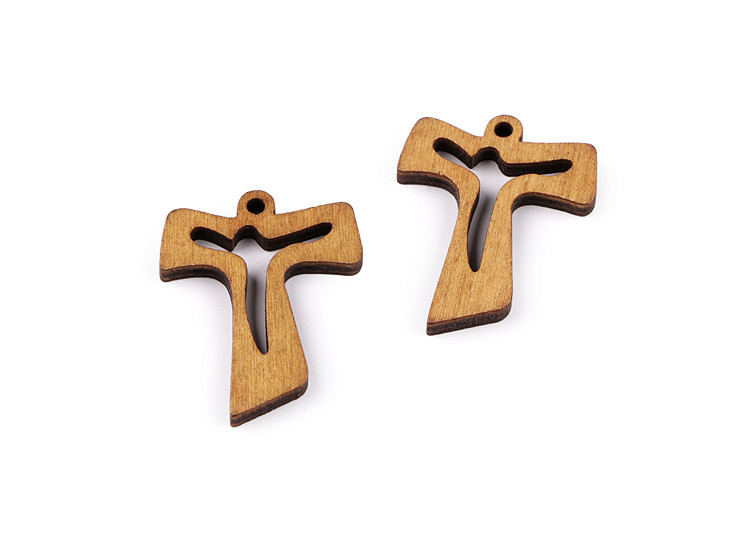 Holzanhänger Kreuz, 30 x 38 mm