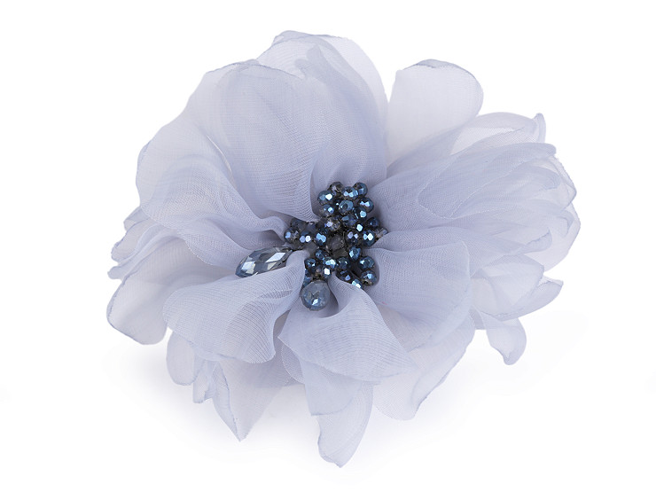 Spilla, motivo: fiore, con perline, dimensioni: Ø 10 cm, all’interno di una confezione