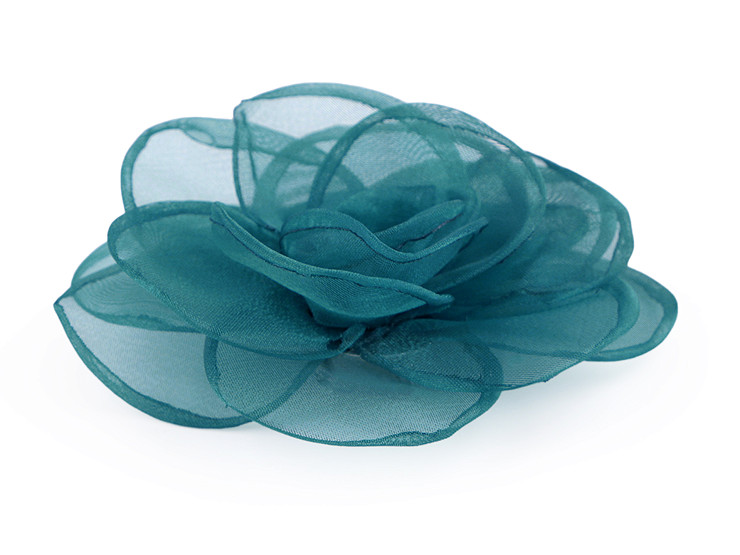 Spilla / ornamento per capelli, fiore in organza, dimensioni: Ø 10,5 cm