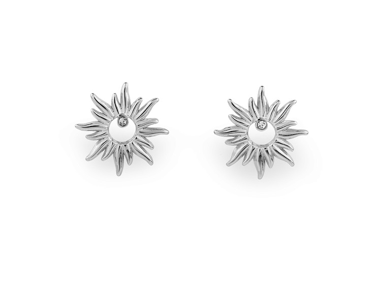 Stainless steel earrings with rhinestones