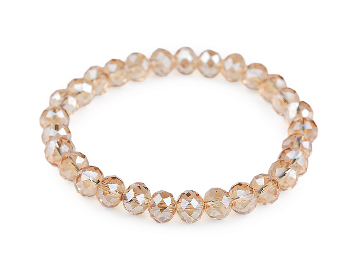 Bracelet made of glass beads with AB effect