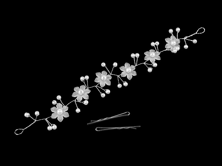 Fascia Per Capelli Sposa Con Perle E Strass – Cerchietto Con Decorazione A Foglie E Fiori, Accessorio Elegante Per Matrimonio E Festa, Bianco