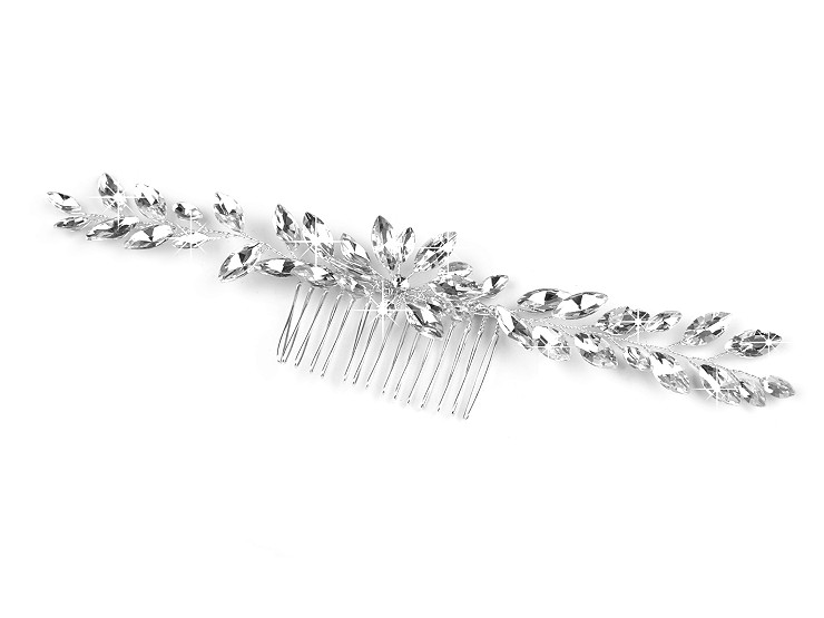 Hair comb with rhinestones, hand made, wedding