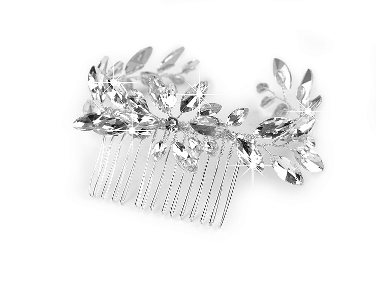 Kercisbeauty Pettine Per Capelli Con Perline Di Strass Neri - Accessorio Sposa Fai Da Te Gotico