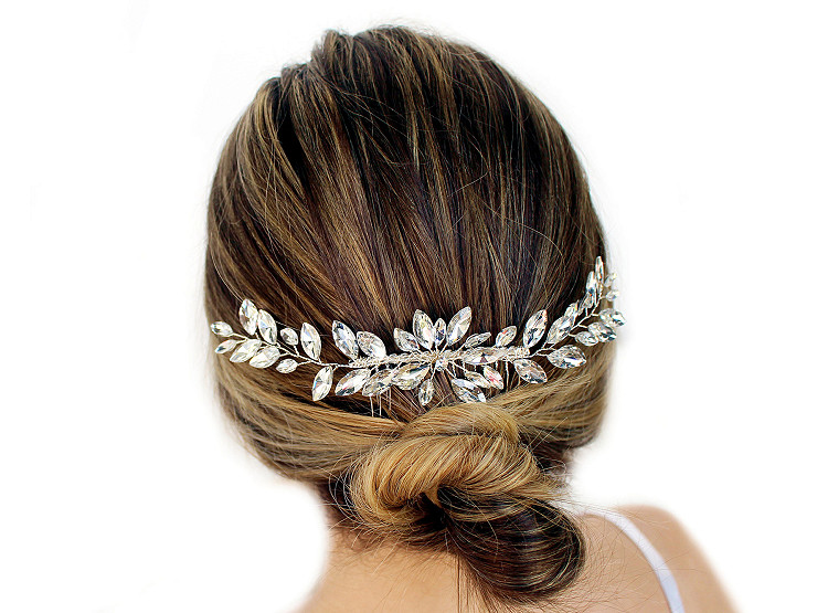 Kercisbeauty Pettine per capelli con perline di cristallo rosso