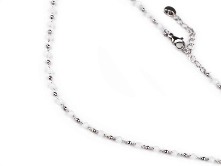 Stainless steel necklace with cut beads