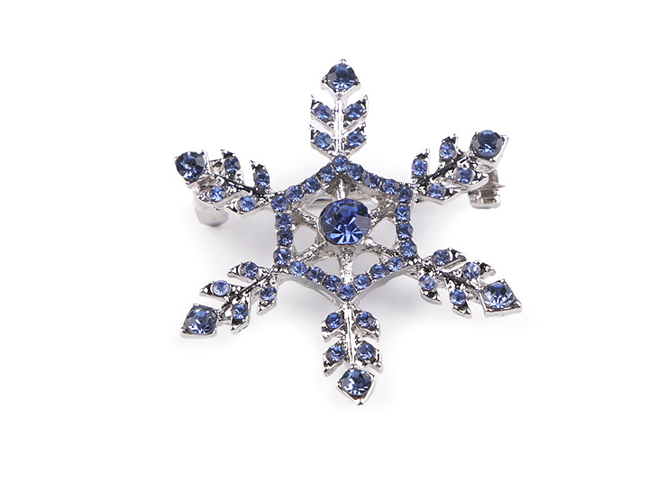 Brooch with rhinestones, snowflake