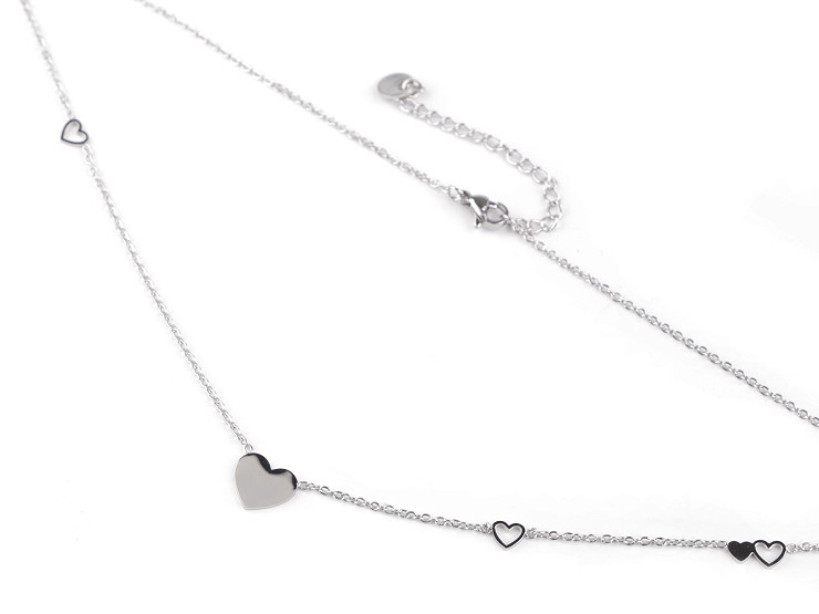 Stainless steel necklace, heart