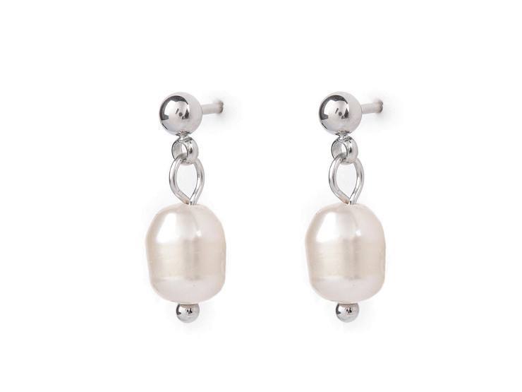 Stainless steel pearl earrings