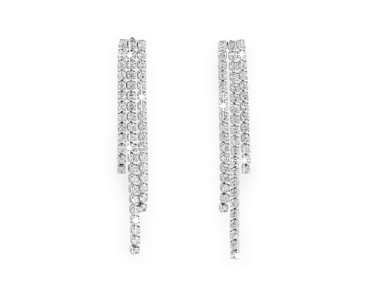 Boucles d’oreilles en acier inoxydable avec strass 