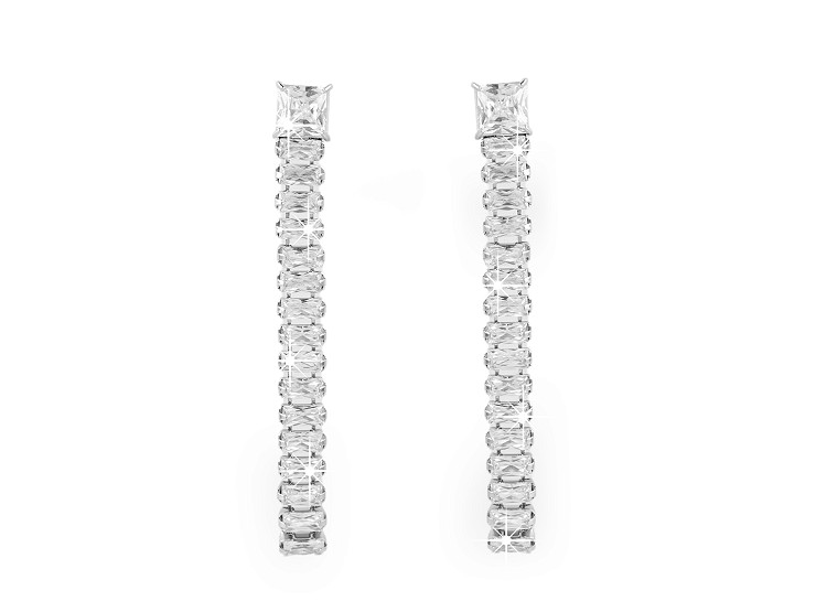 Boucles d’oreilles en acier inoxydable avec strass