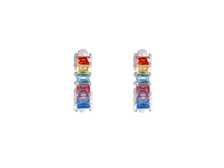 Boucles d’oreilles en acier inoxydable avec strass