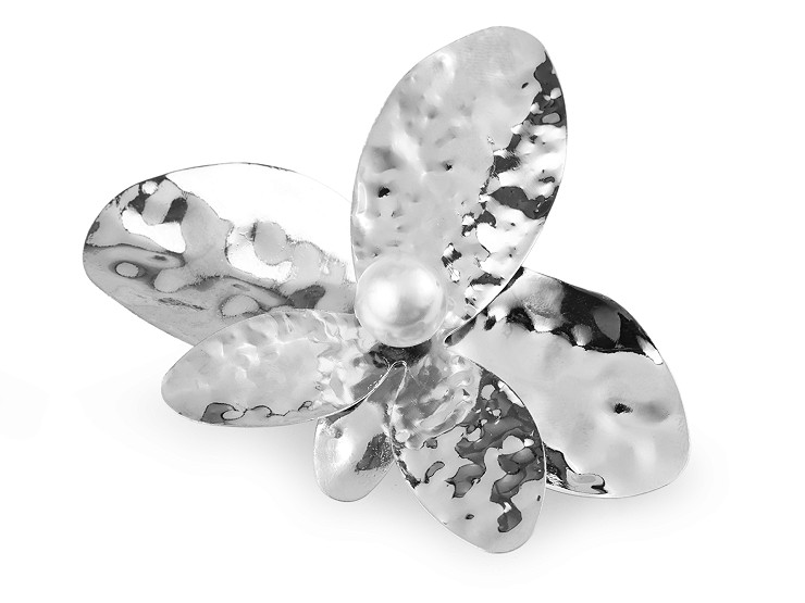 French hair clip, flower with pearl