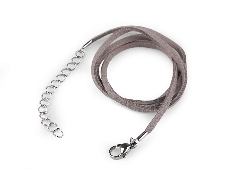 Eco-leather lanyard with stainless steel carabiner, length 46 cm