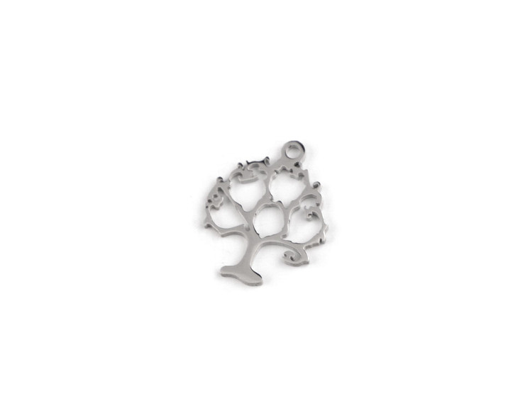 Colgante/separador de acero inoxidable: trébol de cuatro hojas, hoja, árbol
